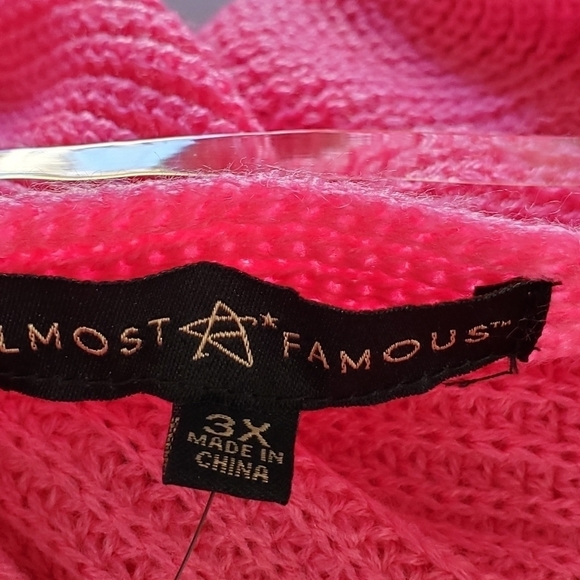 Almost Famous Pink Sweater Size 3X Knot Twist Detail Coquette Balletcore NEW - Picture 15 of 16